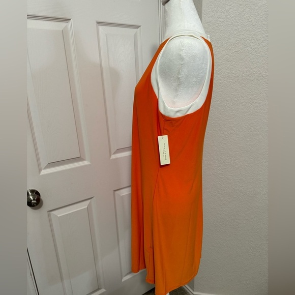 Tash & Sophie Contrast Trim Jersey Dress Orange White - Picture 5 of 8